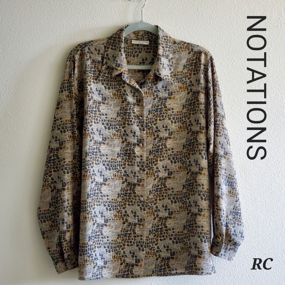 NOTATIONS Womens Longsleeve Blouse